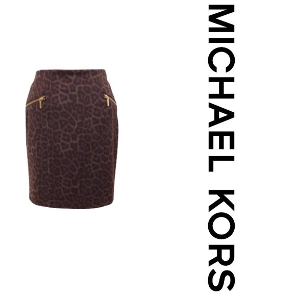MICHAEL Michael Kors Ponte Knit Animal Print Pencil Skirt- Sz. 2 - Picture 2 of 7